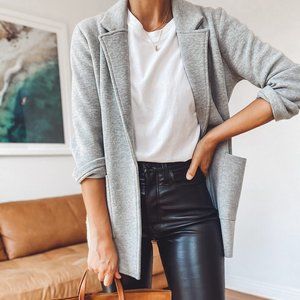 J.Crew Sophie Open-Front Sweater-Blazer (Grey)